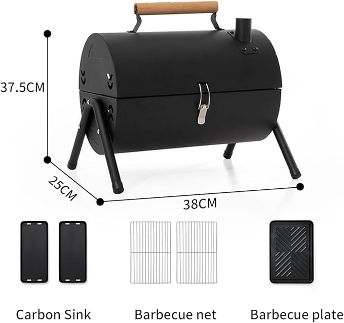 Omira Portable BBQ Grill, Foldable Grill, Camping Picnic Grill, Portable Folding BBQ Set, Comes with Organizer for Home Party, Outdoor Cooking, Picnic, Camping