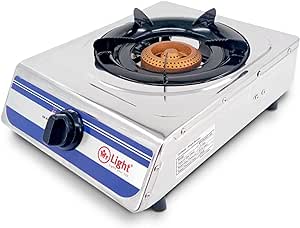 Mr. Light Single Gas Stove, Attractive Design, Single Burner Stove with Auto Ignition, Outdoor Camping Stoves with Stainless Steel Body, Mr.2557
