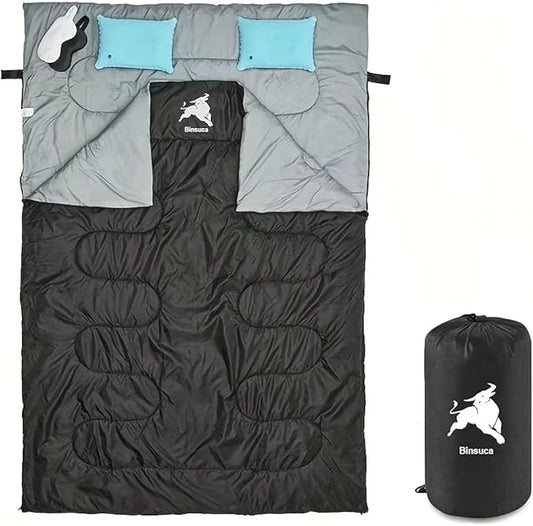 Pensqua Sleeping Bag with Compression Sack, 4 Season Waterproof Indoor Outdoor Sleeping Bag for Kids Teens Adults Hiking Travel Backpacking Camping by Visocaci