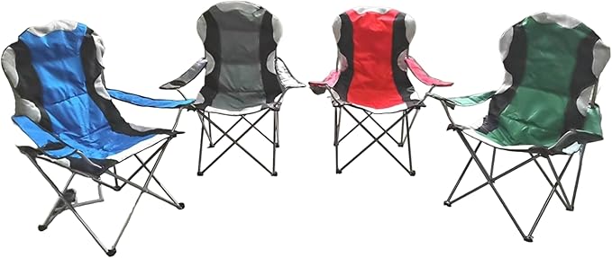 Go2Camps Folding Camping Chair with High Quality Cup Holder (Grey) | Sadow Chair | Folding Chair | Garden Chair | Fishing Chair | Travel Chair | Picnic Chair & Party Chair