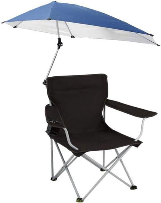 Cool Baby Large Folding Chair for Outdoor Leisure, Portable Folding Fishing Chairs with Detachable Umbrella, for Beach, Patio, Pool, Garden, Outdoor Camping, Black