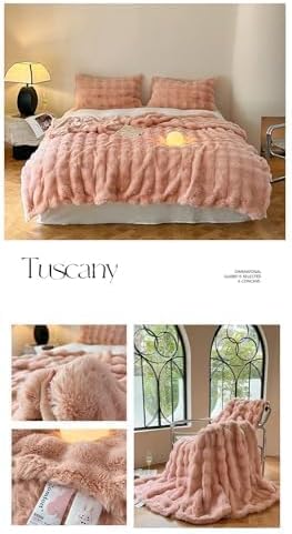 Limos Soft Velvet Blanket, Soft and Comfortable Faux Fur Blanket for Sofa Bed Couch (Pink, 100 x 150cm)