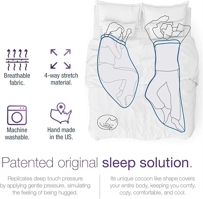 The White Shop Sleep Pod Move Original Wearable Machine Washable Blanket + Replacement Weighted Blanket as Seen on Shark Tank for Men, Women, Teens, Kids (Size: L)
