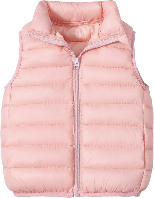 Kids Boys Winter Puffer Jacket, Toddler Boys Warm Zipper Jacket Lightweight Sleeveless Jacket for 2-7 Years