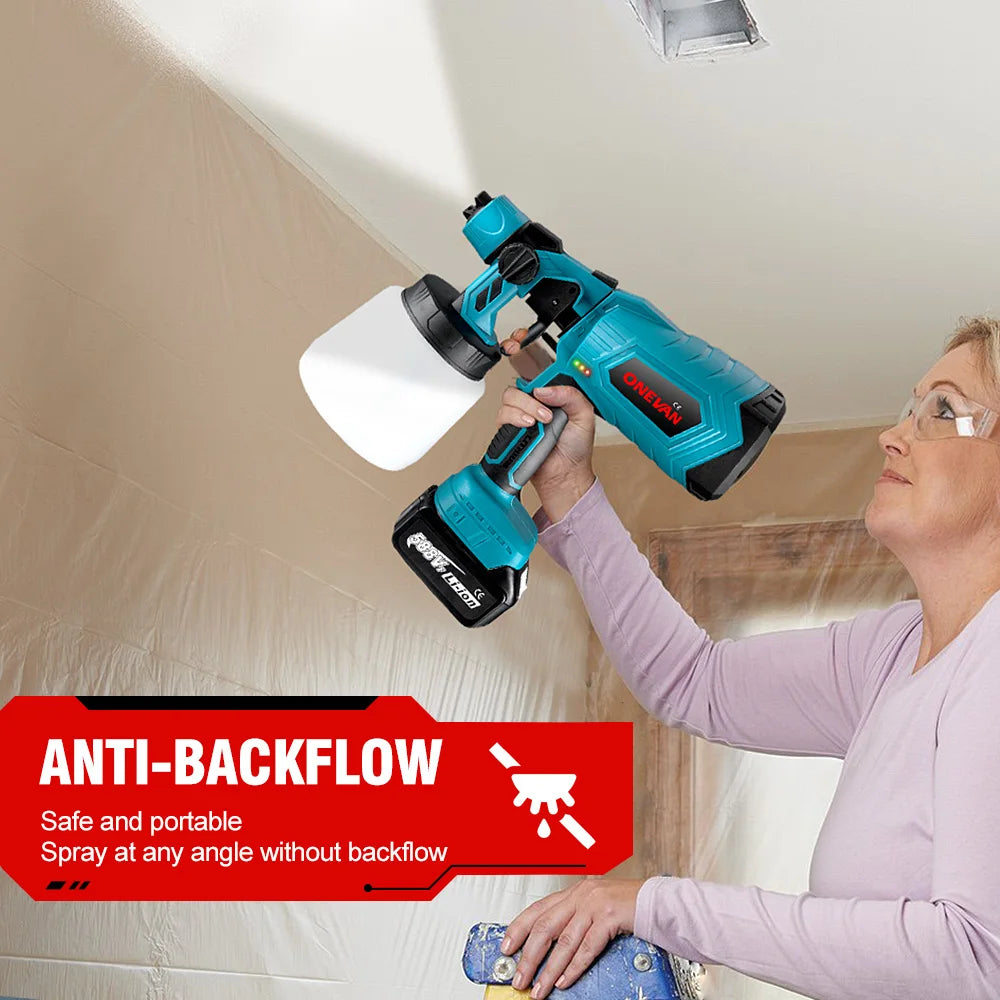 Electric Spray Gun Cordless Paint Sprayer with 2 Batterys