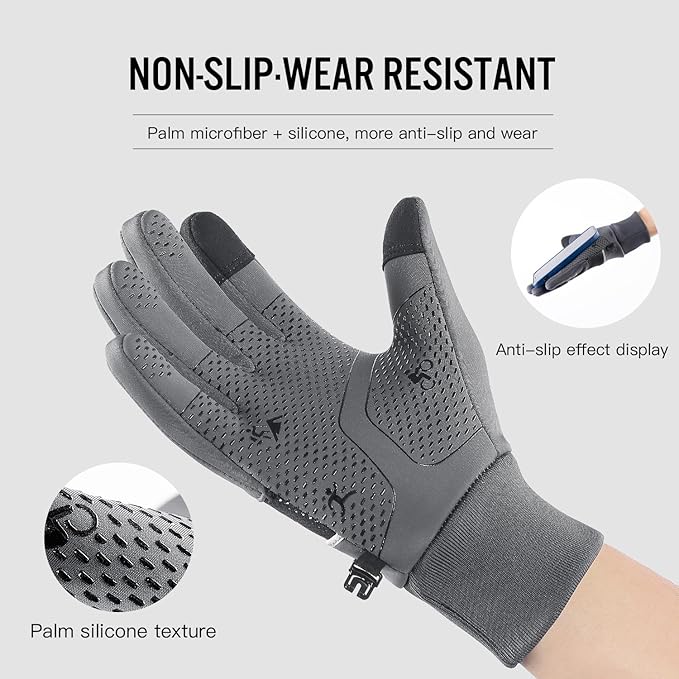 Castove Winter Gloves - Waterproof, Thermal, Touch Screen Gloves for Outdoor Sports, Running, Cycling, Driving - Unisex Design for Men and Women
