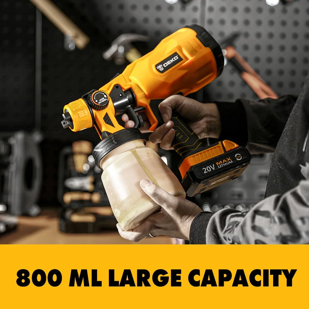 Electric Spray Gun Cordless Paint Sprayer with 2 Batterys