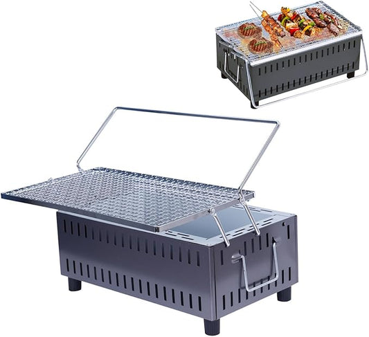 Procamp Tabletop Charcoal Grill - 35cm x 21cm | Cooking for 1 or 2 People | Japanese Made BBQ with Lift-Off Grill | Portable Stainless Grill | Kebab Smoker Grill for Outdoor Camping and Patio Cooking