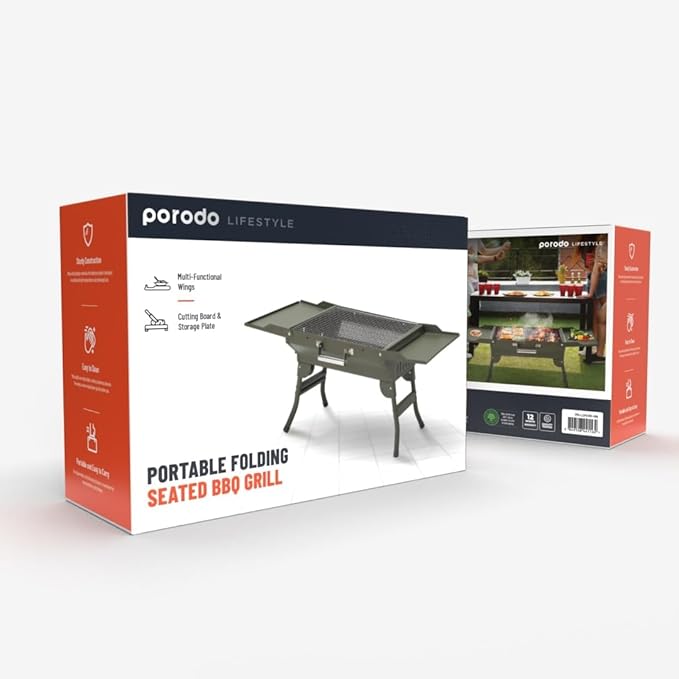 Borodo Lifestyle Folding Charcoal Grill for Camping - Green